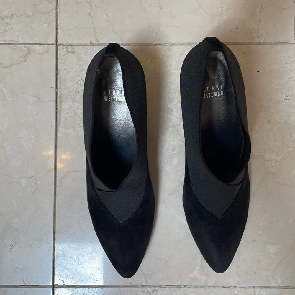 STUART WEITZMAN - BLACK SUEDE BOOTIE - Picture 2 of 11